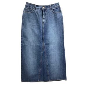 St John’s Bay denim midi skirt medium wash 5 pockets size 10